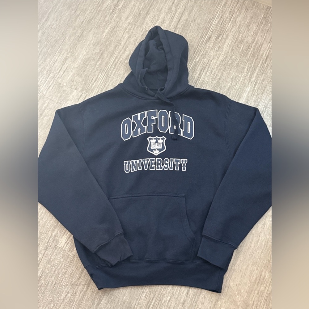 Oxford University Sweatshirt Blue Hoodie Vintage England Official L